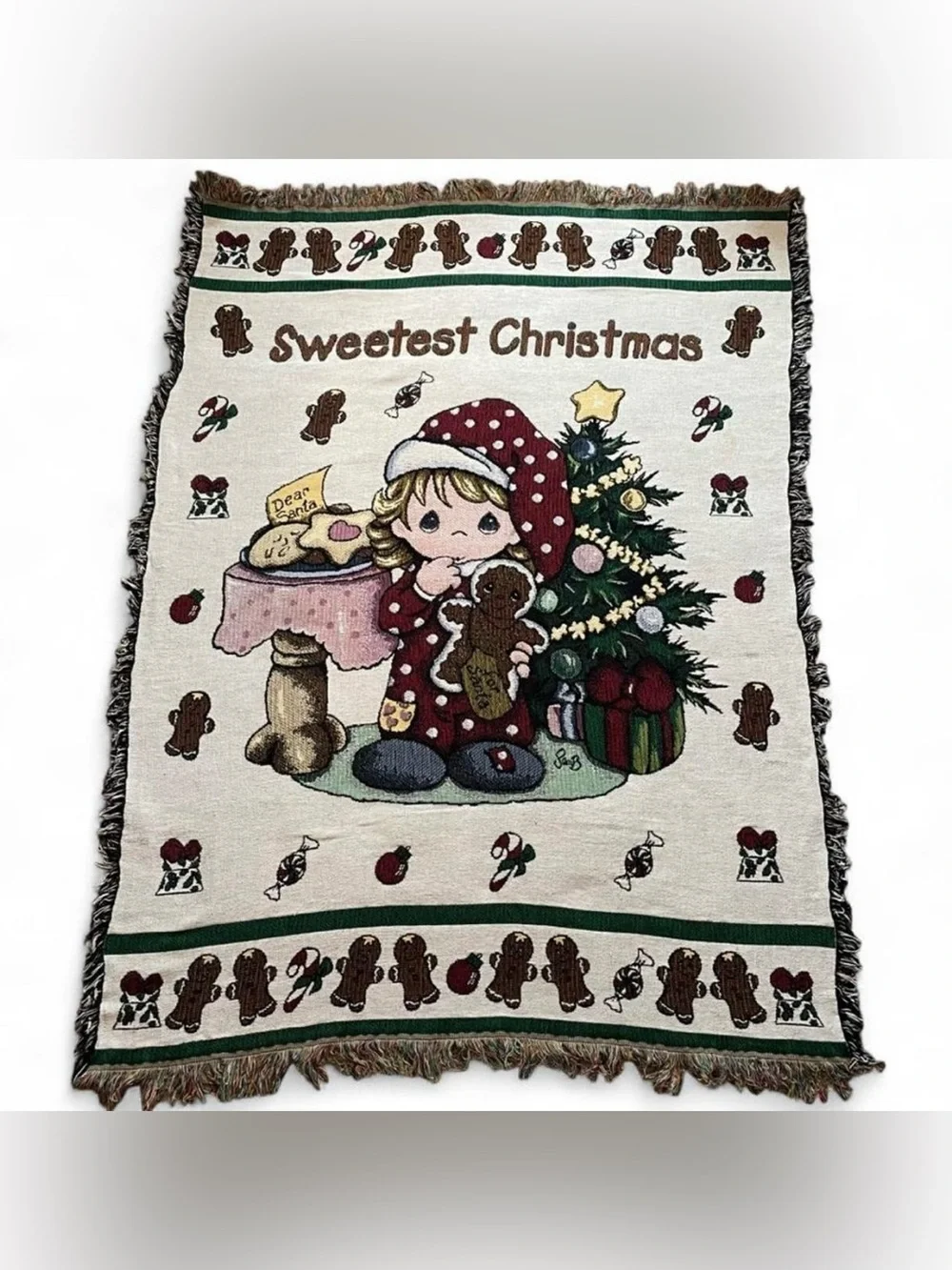Vintage Precious Moments 1993 Sweetest Christmas Throw 53x65 Original Packaging